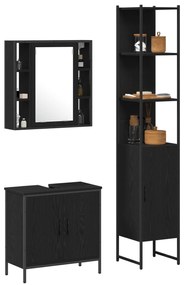vidaXL Ντουλάπα Νιπτήρα Μπάνιου  Μαύρο Δρυ 60x30x60 εκ. Επεξεργασμένο Ξύλο
