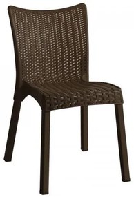 DORET Καρέκλα Στοιβαζόμενη PP  Καφέ Σκούρο, με πόδι αλουμινίου Ε3803,4