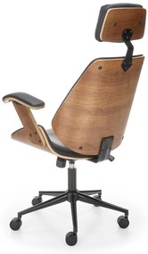 IGNAZIO swivel armchair, walnut/black DIOMMI V-CH-IGNAZIO-FOT-CZARNY