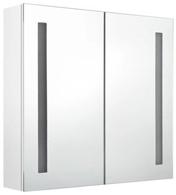 vidaXL Καθρέφτης Μπάνιου με Ντουλάπι &amp; LED Λαμπερό Λευκό 62x14x60 εκ.