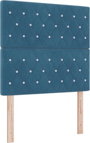 vidaXL Κρεβάτι box spring με στρώμα Μπλε 120 x 190 cm Βελούδο