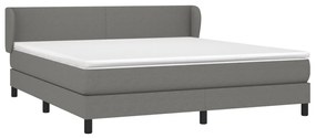 Κρεβάτι Boxspring με Στρώμα Σκούρο Γκρι 160x200 εκ Υφασμάτινο - Γκρι