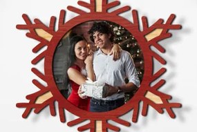 Σετ των 2 Intra απο ξύλο plywood 3mm-4mm πάχος Χριστουγεννιάτικη τρισδιάστατη κορνίζα φωτογραφιών Δίασταση 20x30 cm INTRAFABR-83068768