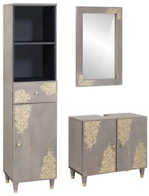 vidaXL Σετ Επίπλων Μπάνιου με συρτάρι 3 pcs Γκρι 62 x 33 x 58 εκ.