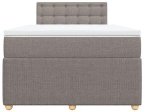 Κρεβάτι Boxspring με Στρώμα Taupe 120x200 εκ. Υφασμάτινο - Μπεζ-Γκρι