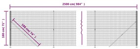 vidaXL Συρματόπλεγμα Περίφραξης Πράσινο 1,8 x 25 μ. με Βάσεις Φλάντζα