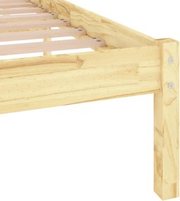 vidaXL Πλαίσιο Κρεβατιού 135 x 190 εκ. από Μασίφ Ξύλο Double