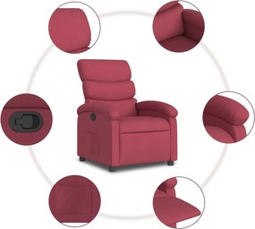 vidaXL Πολυθρόνα Ανακλινόμενη Μπορντό Υφασμάτινη