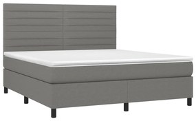 vidaXL Κρεβάτι Boxspring με Στρώμα Σκούρο Γκρι 180x200 εκ Υφασμάτιν