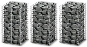 vidaXL Συρματοκιβώτια Σετ 3 τεμ. 25 x 25 x 50 εκ. Γαλβανισμένο Σύρμα