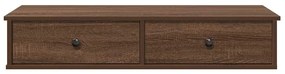 Ράφι τοίχου με συρτάρια καφέ δρυς 100x37,5x19 cm Ξύλο μηχανής - Καφέ