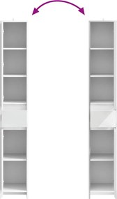 vidaXL Ντουλάπι Μπάνιου Λευκό 30 x 33 x 190 εκ. Επεξεργασμένο Ξύλο