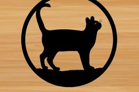 Intra απο ξύλο plywood 3mm-4mm πάχος κοπής με λέιζερ μεταλλικού τοίχου Cat Δίασταση 40x40 cm INTRAFABR-72109600