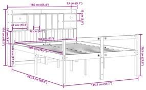 ΚΡΕΒΑΤΙ ΒΙΒΛΙΟΘΗΚΗ ΧΩΡΙΣ ΣΤΡΩΜΑ 160X200 ΕΚ ΜΑΣΙΦ ΞΥΛΟ ΠΕΥΚΟΥ 3322060