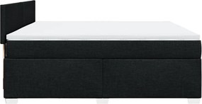 vidaXL Κρεβάτι Boxspring με Στρώμα Μαύρο 180x200 εκ. Υφασμάτινο