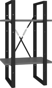 vidaXL Βιβλιοθήκη με 2 Ράφια Γκρι 40 x 30 x 70 εκ. από Επεξ. Ξύλο