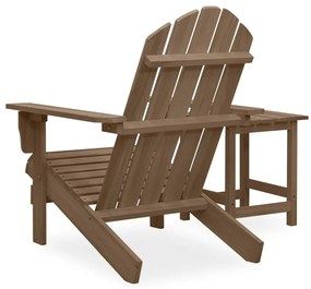 vidaXL Καρέκλα Κήπου Adirondack Καφέ με Τραπέζι από Μασίφ Ξύλο Ελάτης