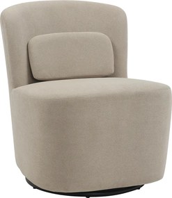 Πολυθρόνα περιστρεφόμενη Swish pakoworld μπουκλέ ύφασμα σε μπεζ απόχρωση 63x76x76.5εκ