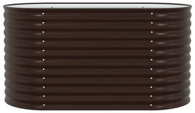 vidaXL Κήπος Υψηλό Κρεβάτι Καφέ 160x80x81 εκ Γαλβανισμένο Χάλυβα
