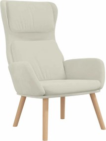 vidaXL Πολυθρόνα Relax Λευκό Κρεμ Βελούδινη