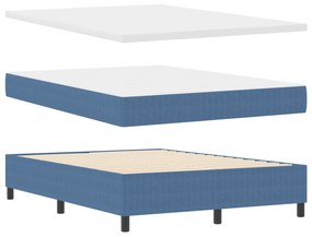 vidaXL Κρεβάτι με Πλαίσιο και Στρώμα Μπλε 140x200 cm Βελουτέ