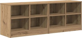 vidaXL Ντουλάπι κρεβατιού με ράφι 2 τεμ. Artisan Δρυς 66 x 33 x 48 εκ.