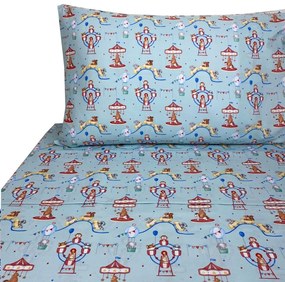 Παιδικά Σεντόνια Luna Park (Σετ 3τμχ) Blue Astron Single 170x260cm 100% Cotton Foam
