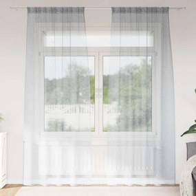 vidaXL Κουρτίνες με κουρτίνες 2 pcs Σκούρο γκρι Πολυεστέρας