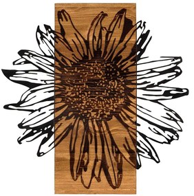 Διακοσμητικό Τοίχου Daisy 279ENZ1808 56x58cm Walnut-Black Wallity Μέταλλο,Ξύλο