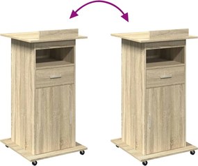 vidaXL Αναλόγιο με Ροδάκια &amp; Συρτάρι Sonoma Δρυς 55x55x107εκ Επεξ Ξύλο