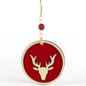 Χριστουγεννιάτικο Στολίδι Τάρανδος 600-45211 11x0,5cm Red