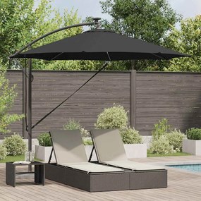 vidaXL Ομπρέλα Cantilever Banana με κλειδαριά Μαύρο 294 x 294 x 248 cm