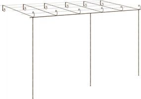 vidaXL Πέργκολα Κήπου Αντικέ Καφέ 6 x 3 x 2,5 μ. Σιδερένια