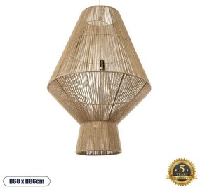 Boho Κρεμαστό Φωτιστικό Οροφής Μονόφωτο 01854 GloboStar-1854-Μπεζ 1854