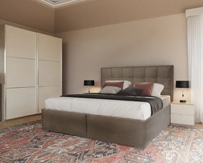 MATIS Κρεβάτι με αποθηκευτικό χώρο και σομιέ Cloud Καφέ 180x200 MATISE67278608