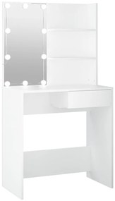 vidaXL Μπουντουάρ με LED Λευκό 74,5 x 40 x 141 εκ.
