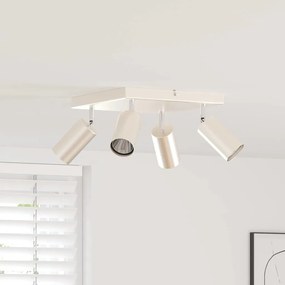 vidaXL Οροφάκι  4 Way Ρυθμιζόμενο Βουρτσιστό Νίκελ GU10