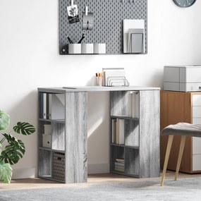 vidaXL Γραφείο Γωνίας Γκρι Sonoma Μοριοσανίδα Μεσαίο Γραφείο Γωνίας