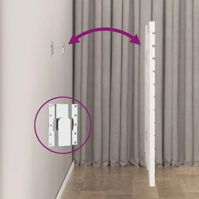 Κεφαλάρι Τοίχου Λευκό 156x3x91,5 εκ. από Μασίφ Ξύλο Πεύκου - Λευκό