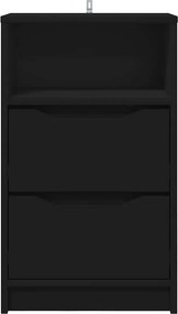 vidaXL Κομοδίνα 2 pcs Μαύρο 40 x 30 x 467 εκ Επεξεργασμένο ξύλο