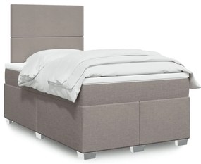 vidaXL Κρεβάτι Boxspring με Στρώμα Taupe 120x190 εκ. Υφασμάτινο