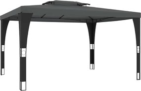 vidaXL Κιόσκι με Διπλή Οροφή Ανθρακί 3,98x2,98 μ. Ατσάλινο