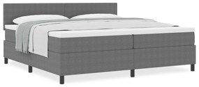 vidaXL Κρεβάτι με Ελατήριο και Στρώμα Light Grey 200x200 εκ Ύφασμα Βελούδου