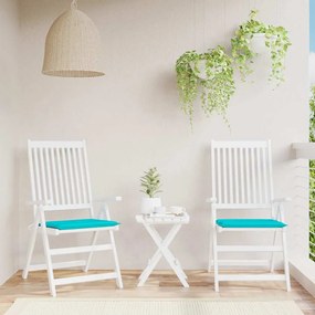 vidaXL Μαξιλάρια Καρέκλας 2 τεμ. Τιρκουάζ 40x40x4 εκ. Υφασμάτινα