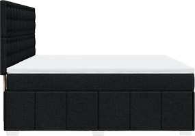 vidaXL Κρεβάτι Boxspring με Στρώμα Μαύρο 180x200 εκ. Υφασμάτινο