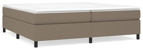 vidaXL Κρεβάτι Boxspring με Στρώμα Taupe 200x200 εκ. Υφασμάτινο