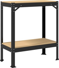 vidaXL Εργαστηριακός πάγκος με ράφι Μαύρο 81 x 41 x 91 εκ.