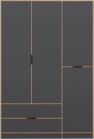 Τριφυλλη Ντουλαπα Ανθρακι/Χρυσο ELINA 52x140x208