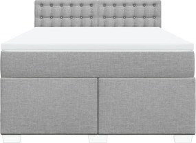 vidaXL Κρεβάτι Boxspring με Στρώμα Αν. Πράσινο 160x200εκ Υφασμάτινο