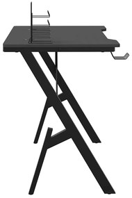 vidaXL Γραφείο Gaming Μαύρο 90 x 60 x 75 εκ. με Πόδια σε Σχήμα Υ
